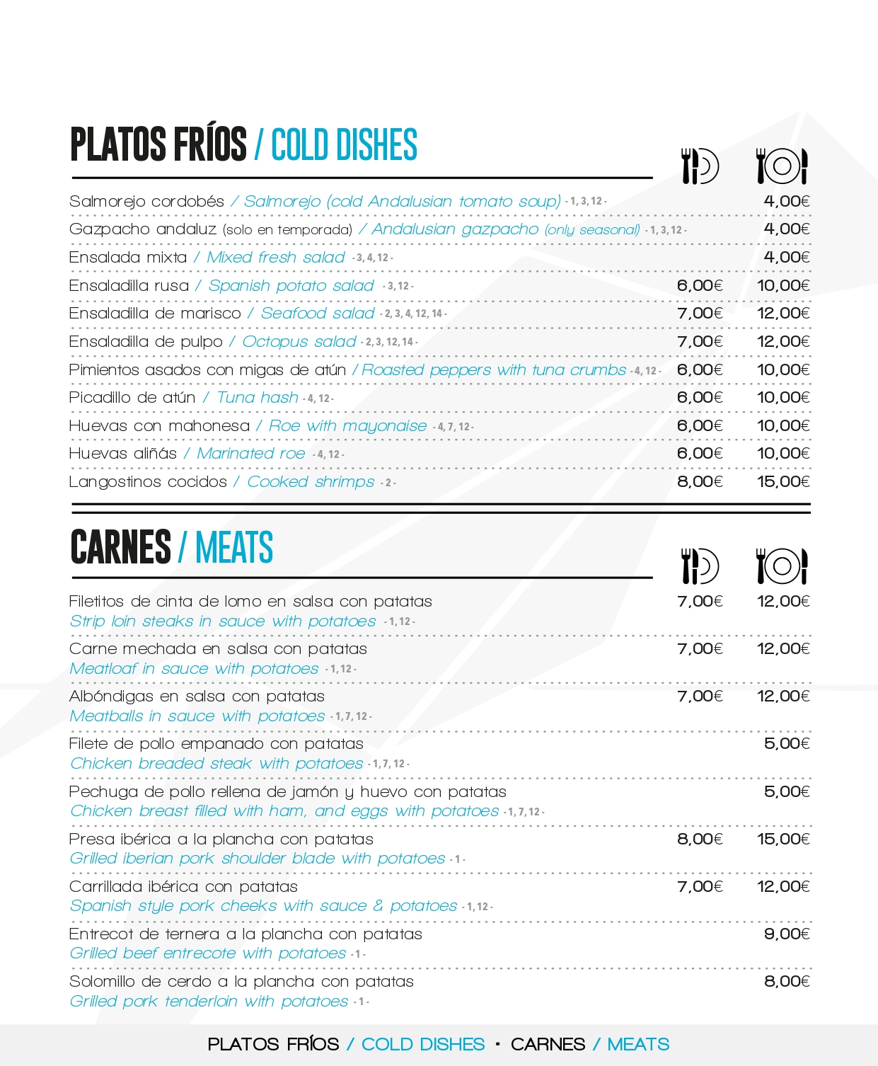 Carta de Bar El Periquito — página 5
